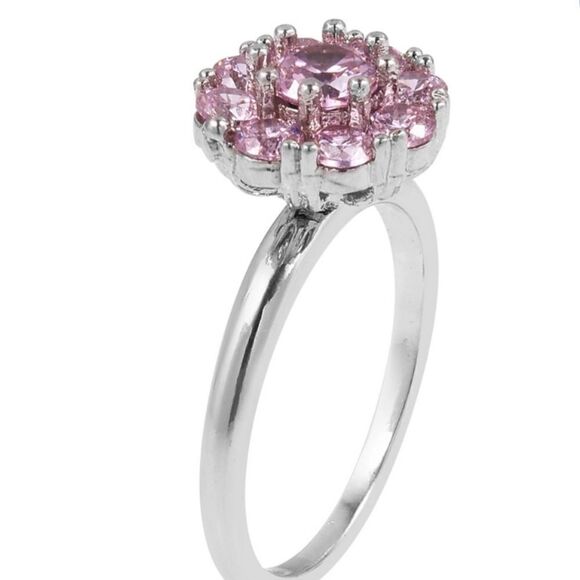 Pink Cluster ring Size 10 - Picture 2 of 7